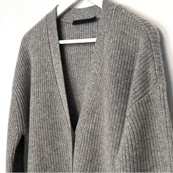 JENNI KAYNE Cashmere Cocoon Cardigan Sweater Heather Grey Oversized  XXS - Picture 8 of 9